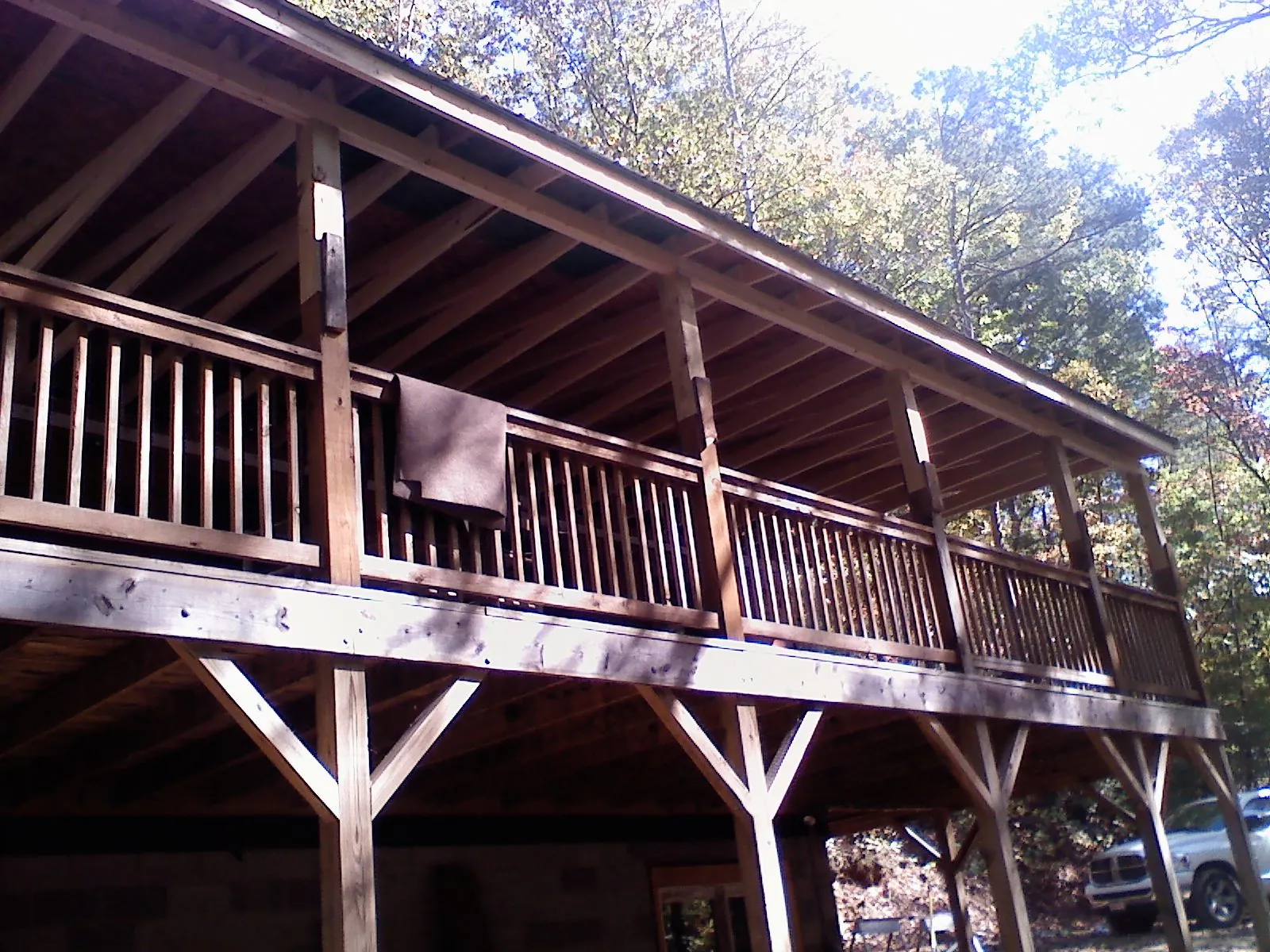 Timber framing under a new elevated porch and deck — Roof Leak Repair in Beechmont by Roofing Brothers